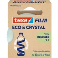 tesa Plakband tesafilm Eco & Crystal Transparant 19 mm (B) x 33 m (L) PET (Polyetheentereftalaat) Laag geluidsniveau Recycled