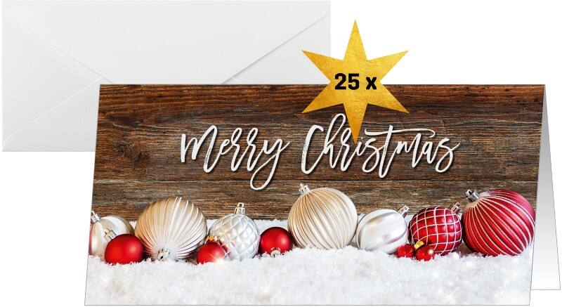 Sigel Kerstkaart 21,1 x 22,1 cm Rood, wit 25 Stuks