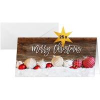 Carte de Noël Sigel 250 g/m² 21,1 x 22,1 cm Blanc, rouge 25 Unités