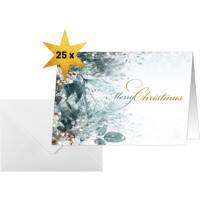 Carte de Noël Sigel 250 g/m² 21,1 x 15,1 cm Blanc, vert 25 Unités