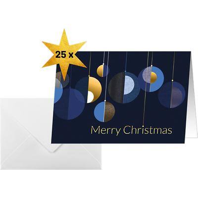 Carte de Noël Sigel A6 250 g/m² Doré, bleu 21,1 x 2 x 15,1 cm 25 unités