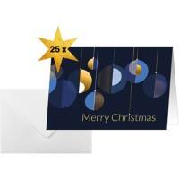 Sigel Kerstkaart 21,1 x 15,1 cm Blauw, goud 25 Stuks