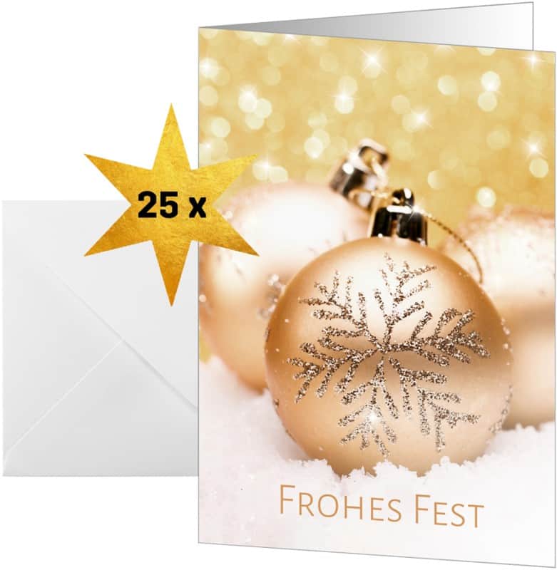 Carte de Noël Sigel 250 g/m² 21,1 x 15,1 cm Blanc, doré 25 Unités
