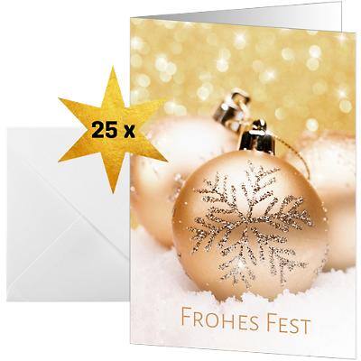 Carte de Noël Sigel Joy A6 250 g/m² Blanc, doré 21,1 x 2 x 15,1 cm 25 unités