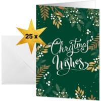 Carte de Noël Sigel A6 250 g/m² Blanc, vert 21,1 x 2 x 15,1 cm 25 unités