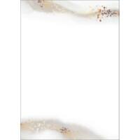 Papier à lettre Sigel Water color gold beige Blanc 100 unités