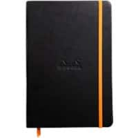 Cahier Rhodia 118742C A5 (14,8 x 21,0 cm) Ligné Broché PU Couverture rigide Noir Non perforé 96 feuilles