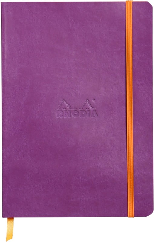 Rhodia Notitieboek Speciaal Gelinieerd Gelijmd PU Soepele kaft Paars Niet geperforeerd