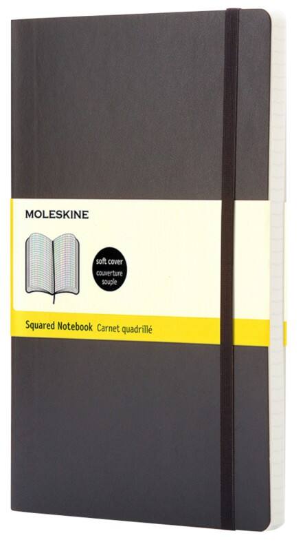 Cahier Moleskine Spécial Quadrillé PU (Polyuréthane) Couverture souple Noir Sans perforation