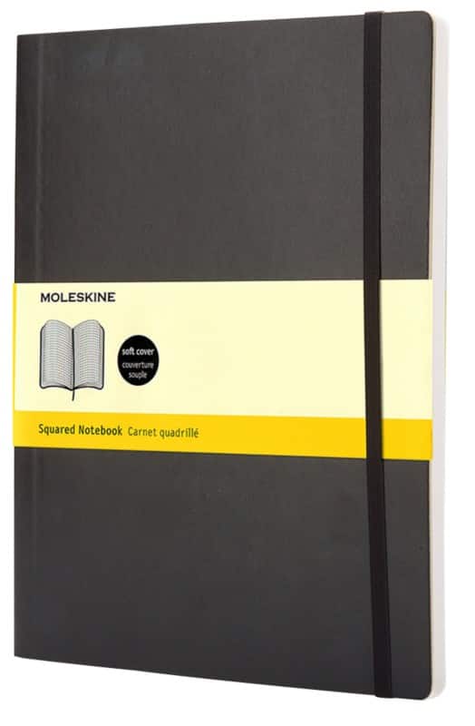 Cahier Moleskine Spécial Quadrillé PU (Polyuréthane) Couverture souple Noir Sans perforation