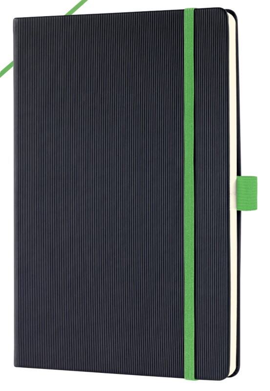 Sigel Conceptum Notitieboek A5 Gelinieerd Zijgebonden Kunststof Harde rug Zwart, groen Geperforeerd  97 Pagina's  