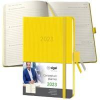 Sigel Agenda 2023 A6 1 Week per 2 pagina's Kunststof, papier Citoengeel Duits, Engels, Frans, Nederlands
