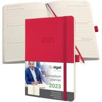 Sigel Agenda 2023 A5 1 Week per 2 pagina's Kunststof, papier Rood Duits, Engels, Frans, Nederlands