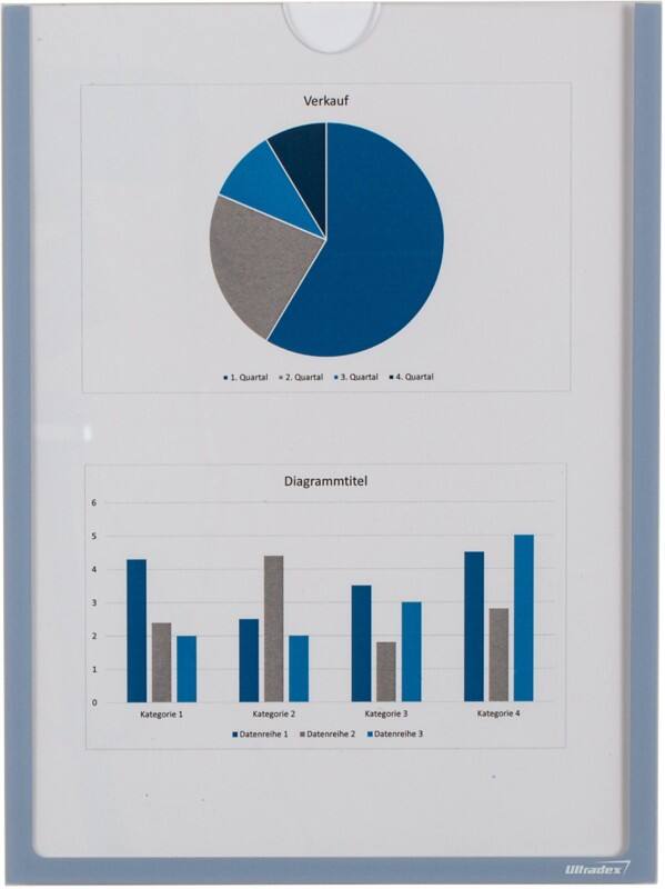 Ultradex A4 Displayframe Magnetisch Grijs 920509 22,5 (B) x 30,2 (H) cm 5 Stuks