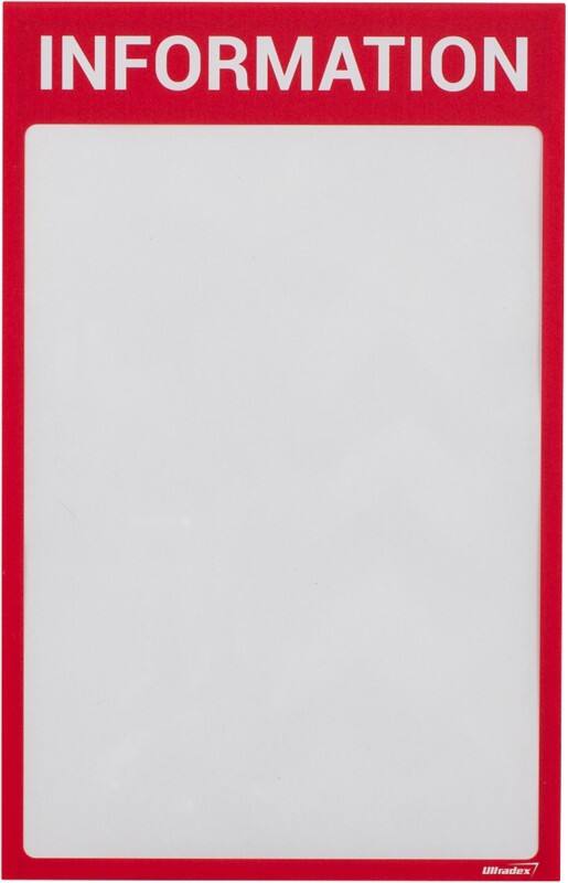 Ultradex Information A4 Displayframe Magnetisch Rood PET (Polyetheentereftalaat) 8890I05 22,5 (B) x 35,2 (H) cm 5 Stuks