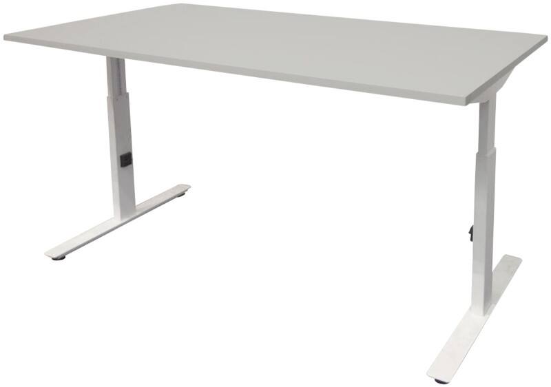Bureau Schaffenburg Linesto Plus Hauteur ajustable Rectangulaire Gris T-Pied 1600 (L) x 800 (P) x 655 (H) mm Mélamine