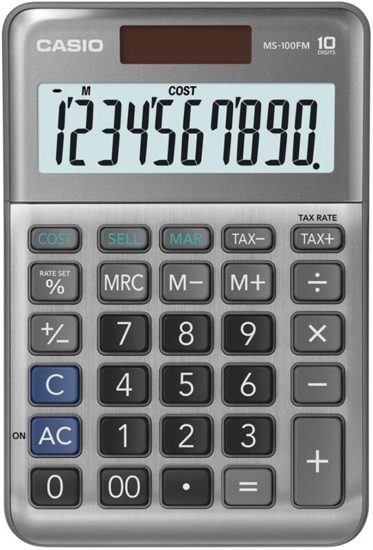 Calculatrice CASIO MS-100FM 10 chiffres Gris