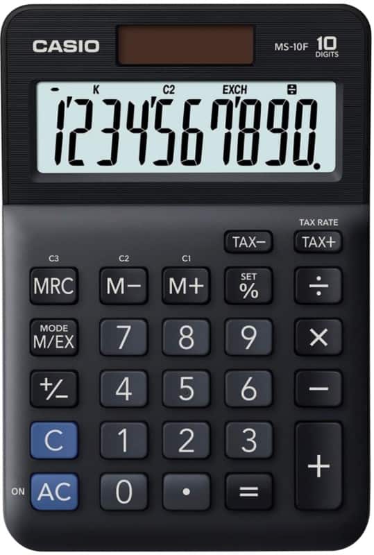 Calculatrice CASIO MS-10F 10 chiffres Noir