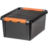 SmartStore Pro 15 Magazijnbak 14 l Zwart, oranje 30 x 40 x 19 cm