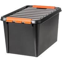 SmartStore magazijnbak PP (polypropeen) zwart, oranje 39 x 59 x 34 cm 4 stuks