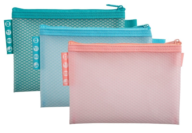 Sachet zip Exacompta Kreacover 37120E Zip PP (Polypropylène), EVA (Éthylène-acétate de vinyle) Paysage 16,8 (l)0,4 (P)12,5 (H) cm Assortiment 3 Unités