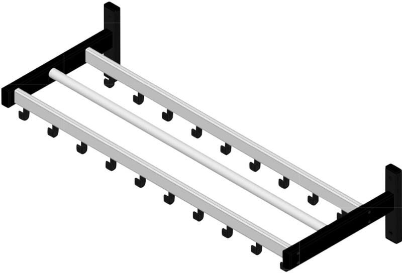 Vepa Bins Wandkapstok Pro-line 19 Haken Zilver