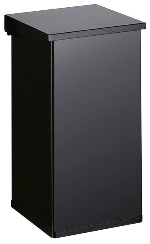 Poubelle à pédale DutchDesign 55 L Noir Aluminium revêtement par poudre