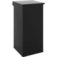 Poubelle à pédale DutchDesign 110 L Noir Aluminium revêtement par poudre