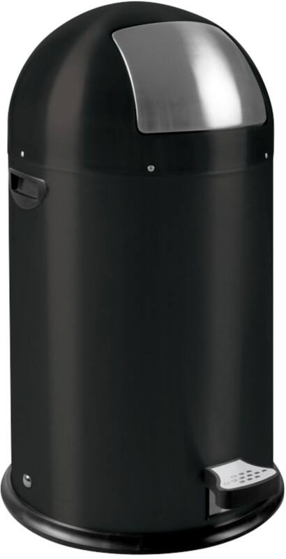 Poubelle à pédale EKO Kickcan 33 L Noir mat Acier