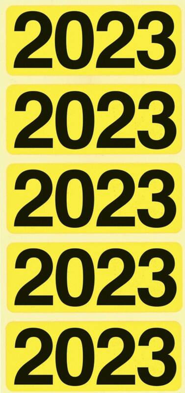 Étiquettes adhésives Bene Année 2023 Jaune 48 x 19 mm 100 unités