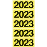 Bene Zelfklevende rugetiketten jaartal 2023 Geel 60 x 25,5 mm 100 Stuks