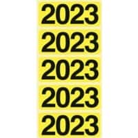 Bene Zelfklevende rugetiketten jaartal 2023 Geel 60 x 25,5 mm Pak van 100