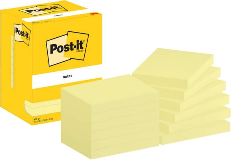 Notes adhésives Post-it 657-CY 76 x 102 mm 100 notes par bloc Jaune 12 unités