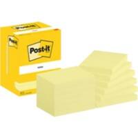 Post-it Zelfklevende memoblaadjes 657-CY 76 x 102 mm 100 Vellen per blok Geel Pak van 12