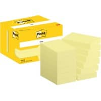 Post-it Zelfklevende memoblaadjes 656-CY 51 x 76 mm 100 Vellen per blok Geel Pak van 12