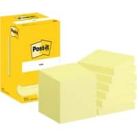 Notes adhésives Post-it 654-CY 76 x 76 mm 100 notes par bloc Jaune 12 unités