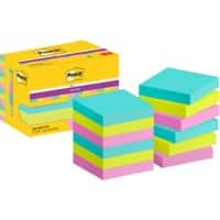 Post-it Super Sticky Notes 622-12SS-COS 47.6 x47.6 mm 90 Vellen per blok Groen, roze, turkoois Vierkant Effen Pak van 12