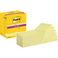 Notes Super Sticky Post-it 655-12SSCY 76 x 127 mm 90 notes par bloc Jaune Rectangulaire Vierge 12 unités