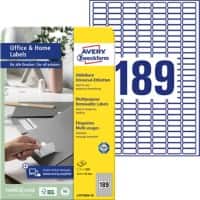 Étiquettes multifonctions Avery L4731REV-10 Adhésif A4 Blanc 2,54 x 32,7 x 1 cm 10 Unités de 189 Étiquettes