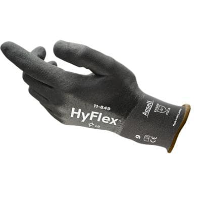 Gants de manutention HyFlex Mousse, Nitrile Taille 9 Noir 12 Paires