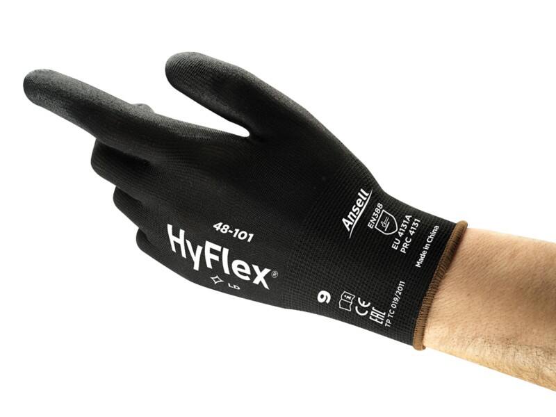 Ansell HyFlex Mechanical Protection Werkhandschoenen PU (Polyurethane) Maat 9 Zwart 12 Paar