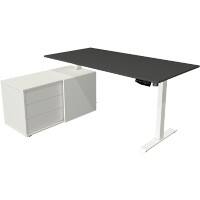 Bureau assis-debout Kerkmann Move 1 Forme en L Hauteur ajustable électriquement Acier, Mélamine Blanc 165 x 135 x 123 cm