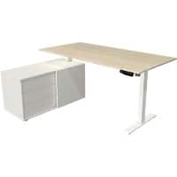 Bureau assis-debout Kerkmann Move 1 Forme en L Hauteur ajustable électriquement Acier, Mélamine Beige 165 x 135 x 123 cm