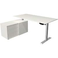 Bureau assis-debout Kerkmann Move 1 Forme en L Hauteur ajustable électriquement Acier, Mélamine Argenté 165 x 135 x 123 cm