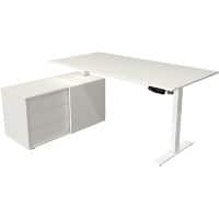 Bureau assis-debout Kerkmann Move 1 Forme en L Hauteur ajustable électriquement Acier, Mélamine Blanc 165 x 135 x 123 cm