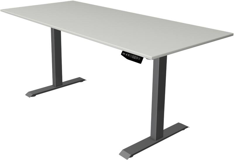 Kerkmann Move 1 Zit-sta-bureau Rechthoekig Lichtgrijs T-Voet 1.800 (B) x 800 (D) x 1.230 (H) mm Melamine, staal
