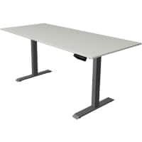 Bureau assis-debout Kerkmann Move 1 Rectangulaire Hauteur ajustable électriquement Acier, Mélamine Anthracite, gris clair 180 x 800 x 123 cm