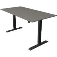 Bureau assis-debout Kerkmann Move 1 Rectangulaire Graphite T-Pied 1600 (L) x 800 (P) x 1230 (H) mm Acier, Mélamine