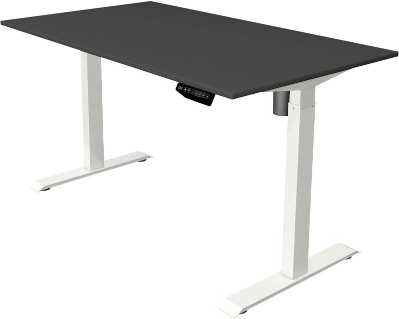Kerkmann Move 1 Zit-sta-bureau Rechthoekig Antraciet T-Voet 1.400 (B) x 800 (D) x 1.230 (H) mm Melamine, staal