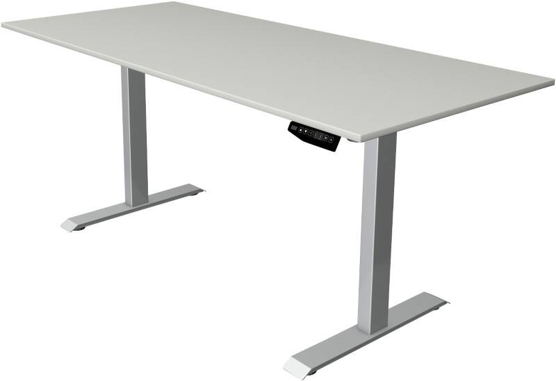 Bureau assis-debout Kerkmann Move 1 Rectangulaire Gris clair T-Pied 1800 (L) x 800 (P) x 1230 (H) mm Acier, Mélamine